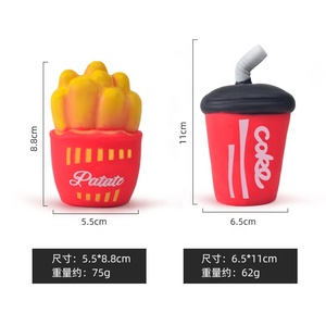 Novedoso Set de Bolas Antiestrés Squishy de Comida Rápida: Hamburguesa, Papas Fritas, Donut, Cola. Juguetes TPR de Lenta Recuperación para Apretar, Alivio del Estrés, Juguetes para Niños al por Mayor. - Product Image 6