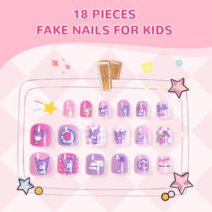 Set <span class=keywords><strong>de</strong></span> Parches <span class=keywords><strong>de</strong></span> <span class=keywords><strong>Uñas</strong></span> <span class=keywords><strong>de</strong></span> Dibujos Animados <span class=keywords><strong>Sanrio</strong></span> Wear Armor, Diseño Cuadrado para Dedos, Cobertura Completa, Niña Pequeña Linda con Pegamento, Adhesivo <span class=keywords><strong>de</strong></span> Seguridad - Product Image 1