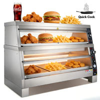 Alimentation en eau automatique de style KFC électrique de haute qualité dans le poulet de vitrine de réchauffement pour les restaurants de restauration rapide État neuf