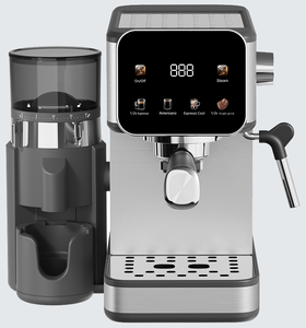 <span class=keywords><strong>Machine</strong></span> à café expresso semi-automatique en acier inoxydable avec broyeur intégré et buse vapeur pour la famille - Product Image 1