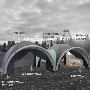 Tente gonflable Oxford sur mesure la plus populaire, imperméable, quatre saisons, durable, résistante aux UV, triple couche, trois chambres, séjour - Product Image 3