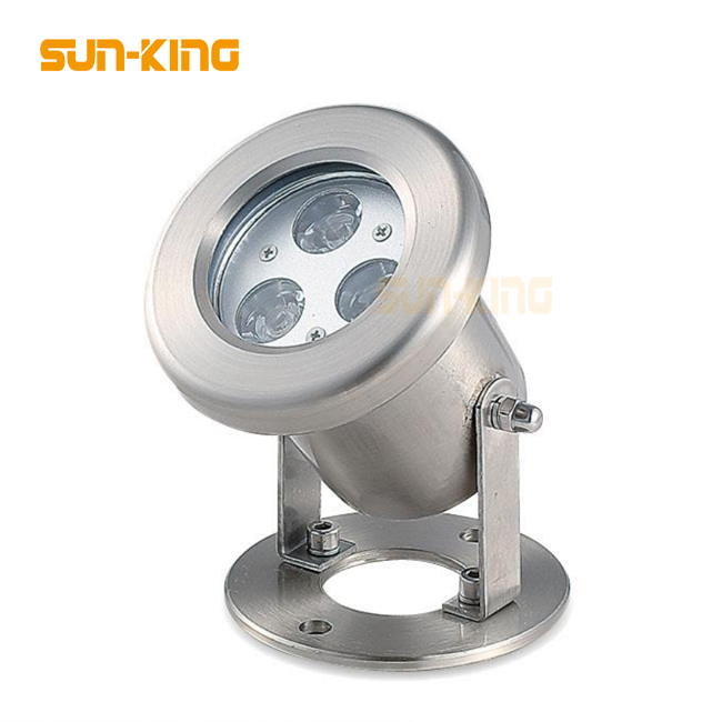 Stainless Steel Adjustable Bracket Ip68 Decorative Outdoor Underwater Lamp 12 Volt Submersible Led Fountain Lights 3w 3X1w