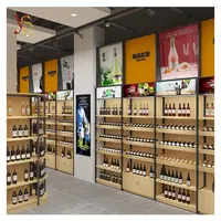 Yslocks nuovo design supermercato rack armadietto del vino whisky negozio di liquori espositori per bottiglie