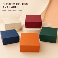 Boîte cadeau orange haut de gamme avec surface texturée premium, insert en mousse noire et construction en papier rigide durable