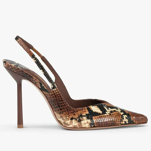 Sandales personnalisées grande taille 46 pour femme, à bride arrière, talons hauts fins, motif serpent, escarpins slingback, chaussures de cérémonie à coupe large - Product Image 5
