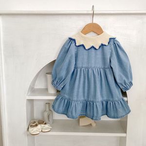 Engepapa <span class=keywords><strong>autunno</strong></span> vestiti per bambini primavera <span class=keywords><strong>autunno</strong></span> ragazze Denim abito a manica lunga Baby gonna - Product Image 2