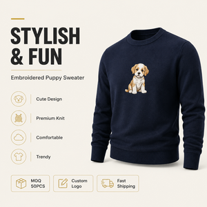 <span class=keywords><strong>Pull</strong></span> à col rond à manches longues pour homme 100% coton Imprimé animal Anti-boulochage Séchage rapide Respirant - Product Image 2