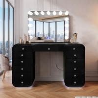 Offre Spéciale : Ensemble Coiffeuse Blanche avec Miroir LED et Tiroirs – Meuble de Chambre et Décoration Intérieure