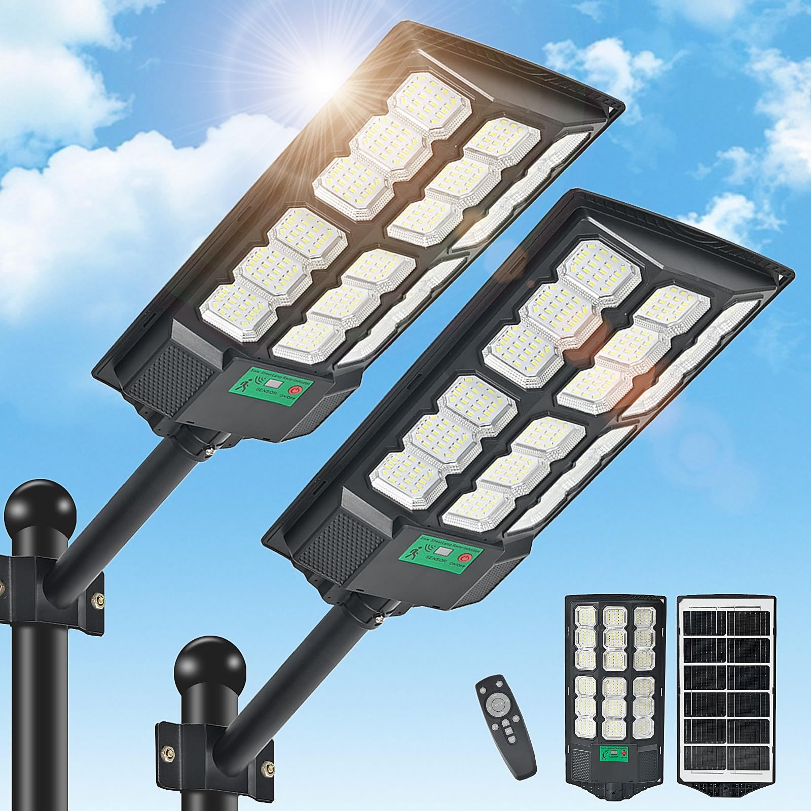 2000w Solar Light Energy Saving Wide Angle Solar Street Lamp with Motion Sensor Remote Control Solar Garden Flood Lights · image 1