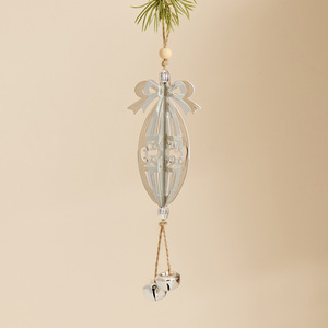 Ornements de Noël suspendus en métal doré LINGKAI 3D, forme de cloche, de papillon et de flocon de neige avec de petites clochettes, décoration pour arbre de Noël - Product Image 4
