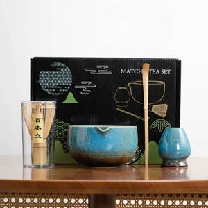 Ensemble de vaisselle pour matcha en porcelaine japonaise classique, écologique, avec fouet en bambou Chasen, idéal pour offrir - Product Image 5