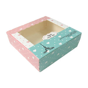 Commercio all'ingrosso Custom Design di Carta Per Uso Alimentare di Forma Quadrata di Confezionamento Biscotti Biscotti Brownie Scatole Torta Tazza In Massa Con Finestra In PVC - Product Image 3