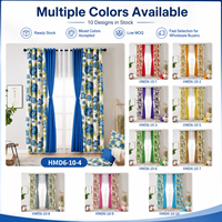 Prêt à expédier : Ensemble de 10 rideaux avec housses de coussin, voilages imprimés et unis à œillets – Décoration complète pour salon et chambre à coucher