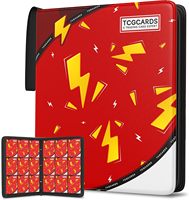 Classeur de cartes à collectionner à 9 pochettes avec fermeture éclair en cuir PU pour porte-cartes