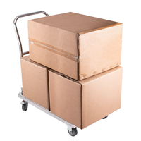 Chariot de livraison pliable en acier inoxydable argenté robuste, tube de 38 mm, capacité de 300 kg, pour hôtels et restaurants