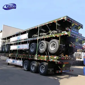 इस्तेमाल किया 2 3 4 धुरों 60 टन 80 टन फ्लैटबेड अर्ध ट्रक ट्रेलरों Flatbed ट्रेलरों