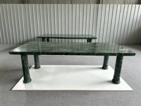 Verde Alpi Grüner Ader-Schwarzmarmor Esstisch Umweltfreundliches Modernes Ovales Wohnmöbel für Apartment-Esszimmer