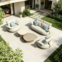 Juego de Sofás de Exterior de Lujo Estilo Nórdico, Muebles de Jardín de Aluminio para Villa, Hotel, Balcón, Resort, Patio
