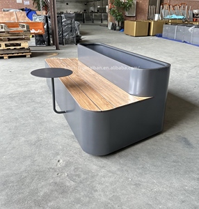 Plantador de metal Comercial Grande <span class=keywords><strong>para</strong></span> exteriores, jardineras de flores <span class=keywords><strong>para</strong></span> paisajismo de restaurante con Banco <span class=keywords><strong>para</strong></span> cafetería - Product Image 3