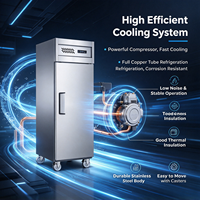 Réfrigérateur commercial en acier inoxydable, équipement de réfrigération de cuisine vertical, congélateur convertible basse température