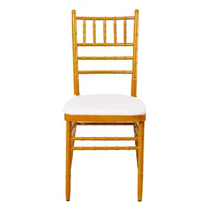 Wholesale China factory gold white metal throne wedding tiffany chiavari chairs for party