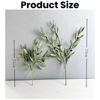 Nouveauté, style nordique, plante verte artificielle, toucher réaliste, branches d'olivier en latex avec fruits pour la décoration de la maison et des mariages