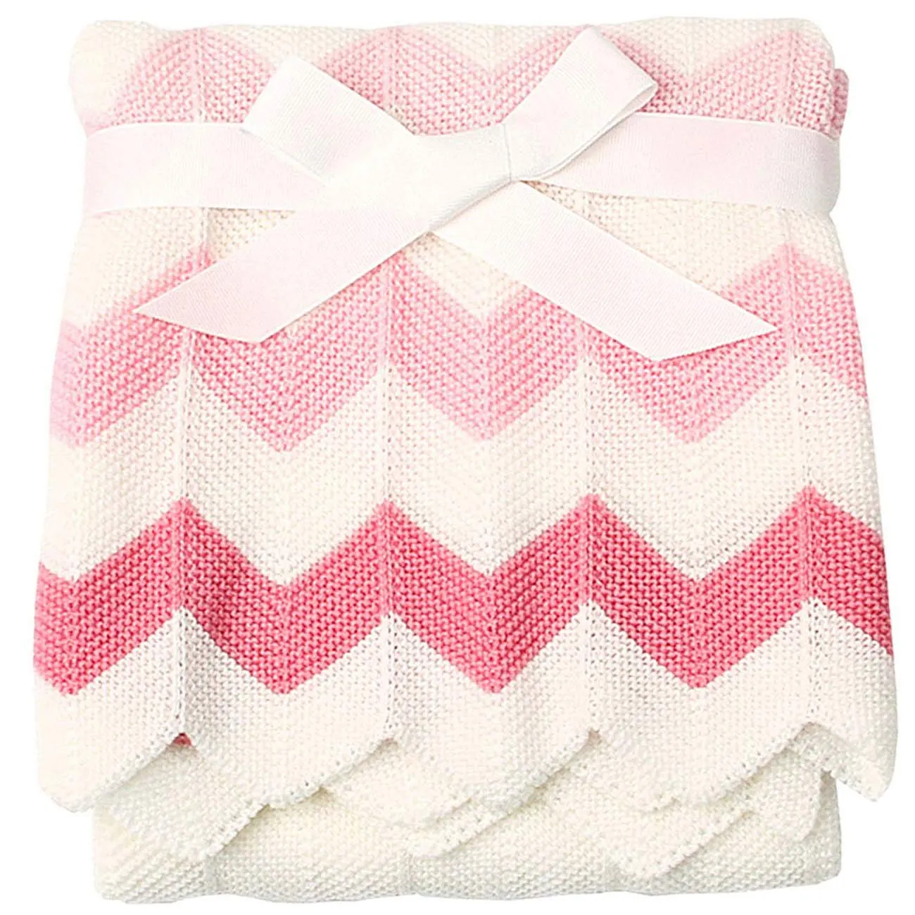 Wholesale Receiving Toddler Organic Custom Swaddle Nursery Crib Throw Pink Large Soft Baby Knit Blanket