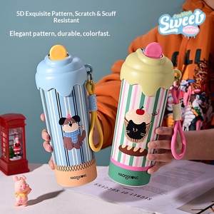 Cute Cartoon 316 Stainless Steel Insulated Cup Portable Lanyard Travel Mug Straw Water <b>Bottle</b> For Students Men Women - Product Image 3
