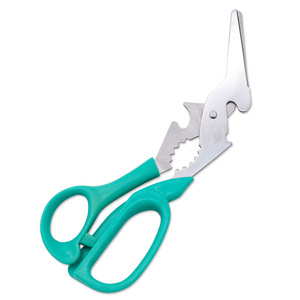 <b>Kitchen</b> <b>Scissors</b> Stainless Steel Green Elbow Shape Multi Purpose For Cutting Vegetables And Opening Cans - Product Image 3