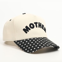 Casquette de baseball structurée à 5 panneaux en toile à motif de points bicolore populaire