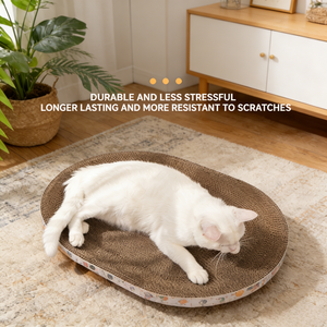 Large Durable Thickened Corrugated Paper Round/Oval Cat <strong>Scratcher</strong> No Debris No Mess Wear-Resistant Cat Scratch Pad - Product Image 6