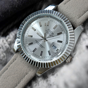 นาฬิกา CILOA ทรงกลมสีเงินสำหรับผู้ชาย ปรับแต่งได้ ของขวัญสุดหรูสำหรับนักธุรกิจ นาฬิกาควอตซ์คุณภาพสูงรุ่นใหม่ กันน้ำ รุ่นสำหรับผู้ชาย - Product Image 3