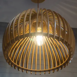 Lanterne géométrique en bois à cadre de billes, luminaires de ferme d'island, lanterne