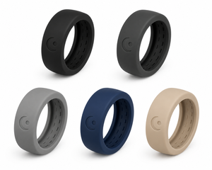 Coque de protection en silicone personnalisée avec logo OEM pour Oura Ring 5/4, Galaxy Ring, RingConn, Ultrahuman – Marque en relief noire avec icône - Product Image 1