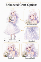 Standee Akrilik Anime Transparan Tebal 5mm, Slot Tunggal, Relief Embos, Figur Akrilik Anime Girl