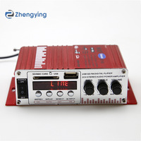 USB SD AUX girişi ve FM radyo ile 12V araba ev ses amplifikatörü çift kanallı Stereo güç Amp
