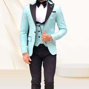 Precio de fábrica, trajes de solapa reales blancos, chaleco de doble botonadura para boda, fiesta de novio, traje para hombre hecho a medida, 3 piezas - Product Image 2