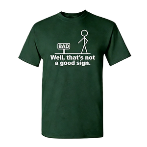 <span class=keywords><strong>T</strong></span>-<span class=keywords><strong>shirt</strong></span> da <span class=keywords><strong>uomo</strong></span> con stampa 'Not A Good Sign' - Maglietta divertente con grafica sardonica, in cotone oversize a maniche corte, stile streetwear, casual - Product Image 3