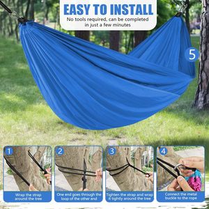 <span class=keywords><strong>Amaca</strong></span> da Campeggio per Adulti e Bambini, Portata 500 libbre, Leggera e Portatile, Singola/Doppia, <span class=keywords><strong>con</strong></span> Cinghie per Alberi e Borsa da Trasporto, per Escursionismo e Viaggi - Product Image 6