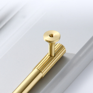 Rắn Brass Kéo Xử Lý Đồ Nội Thất Phần Cứng Ngăn Kéo Tay Nắm Cửa Tuyến Tính Thẳng Sọc Tủ Bếp Xử Lý - Product Image 4