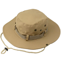 Chapeaux de pêcheur personnalisés avec cordon, large bord, coton uni, broderie, chapeau seau