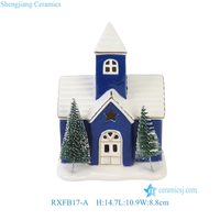 Série RXFB16 – Maisons de Noël en céramique blanche en gros, style nordique, porte-bougies chauffe-plat