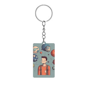 Llavero de acrílico con personajes de <span class=keywords><strong>anime</strong></span> <span class=keywords><strong>y</strong></span> dibujos animados OEM/ODM, bonito llavero con estampado divertido, soporte rectangular de acrílico para hombres - Product Image 1