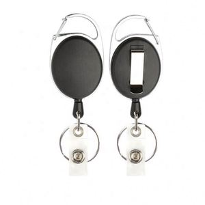 Portacredenciales Retráctil Personalizado con Grabado - Clip Ovalado Tipo Mosquetón, Acabado Mate, Porta Llaves - Product Image 3