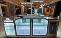 Kiosque de bijouterie en verre, style minimaliste et moderne, armoire d'exposition de bijoux, avec lumière LED, pour centres commerciaux