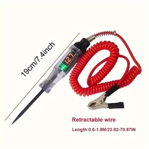 1 probador de circuito de voltaje de camión de coche, pluma probador de circuito LCD Digital de bajo voltaje de 6-24V, herramientas de pluma de medición eléctrica de bombilla - Product Image 5