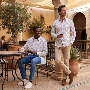 Camicia Oversize da Uomo con Stampa Western 'Mixed Emotion', Camicia Casual a Maniche Lunghe per Uomo - Product Image 2