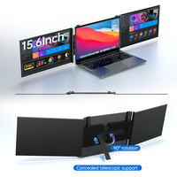 Moniteur portable triple Eimio 15,6 pouces, extension d'écran pour ordinateur portable, moniteur triple portable ultra-léger de 2,2 lb pour ordinateur portable