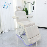 Table de massage électrique moderne pour salon de beauté de luxe, avec 3 moteurs et commande au pied, pour soins du visage et spa