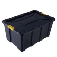100L新しいデザインの積み重ね可能な頑丈な浴槽黒いプラスチック製の収納ボックス